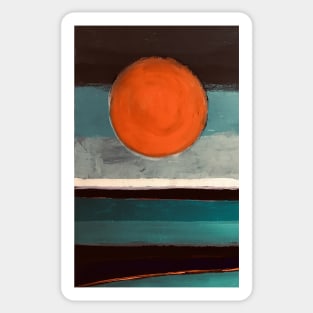 seascape with red sun Sticker